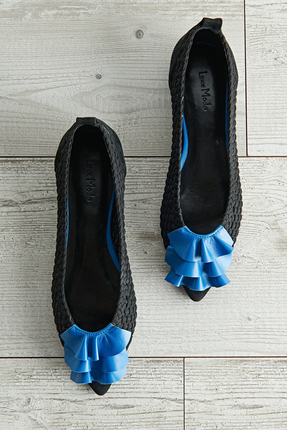 Ruffle Woven Flats
