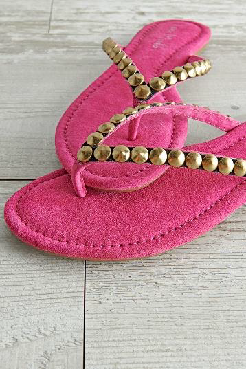 Studded Thong Sandals